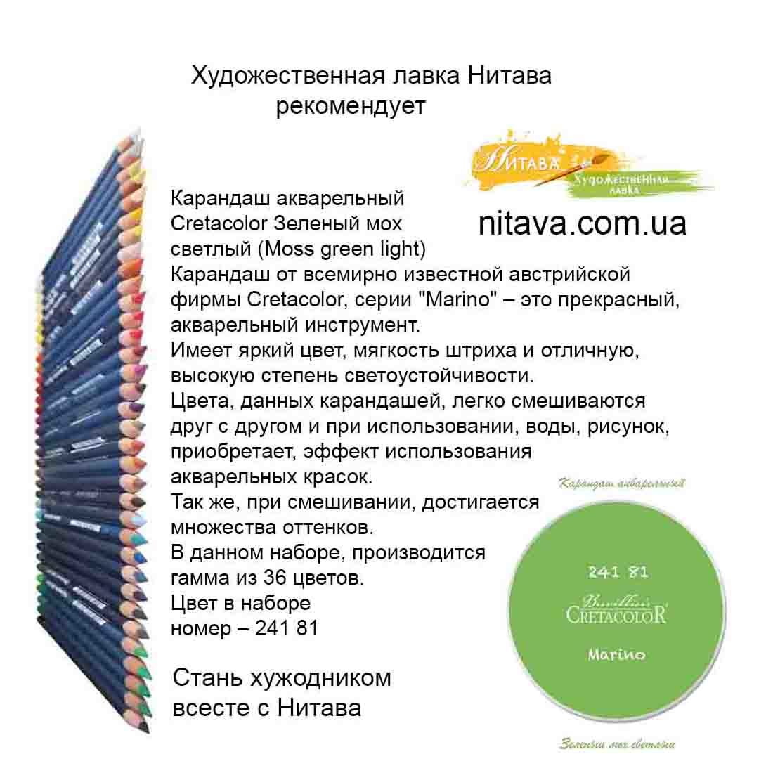 karandash-akvarelnyi-cretacolor-zelenyi-moh-svetlyi instagram