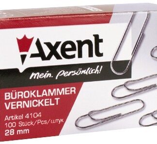 Скріпки нікільовані 28 мм 100 шт Axent