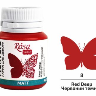 Краска для декора матовая Deco Akrylic 20 мл ROSA №8 Красный темный