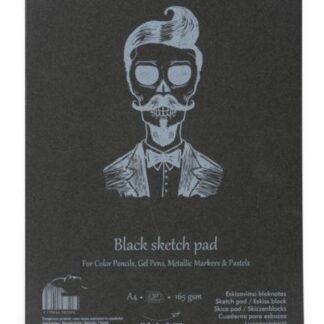 Альбом для малюнка Smiltainis Black Sketch Pad А5 165 гр 20 листів на спіралі
