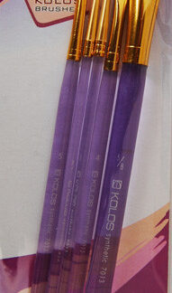 Набір пензлів KOLOS Artist brushes 7013 синтетика кругла і плоска 5 шт