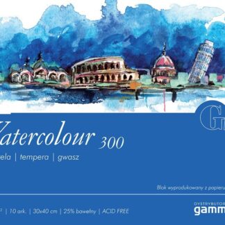 Склейка для акварелі Gamma Watercolour 25% бавовни 300 гр 10 аркушів 24х32