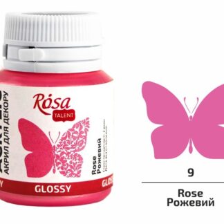 Фарба акрилова для декору №09 рожева глянцева 20 мл Rosa Studio