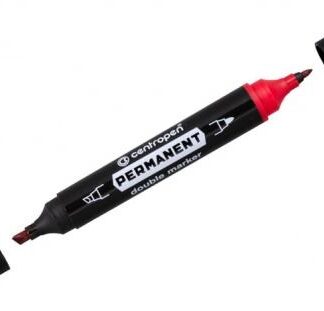 Маркер Centropen Permanent Double1666 / 02 1 - 4 мм червоний двосторонній