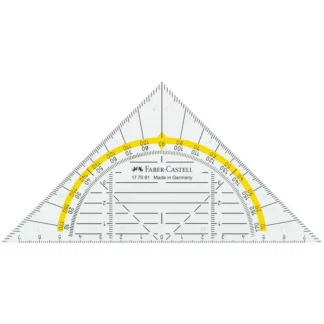 Трикутник із транспортиром Faber-Castell