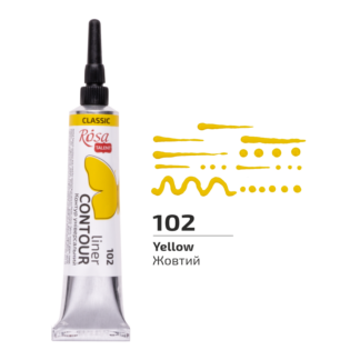 Контур універсальний, Жовтий, 20 мл, ROSA Talent 102